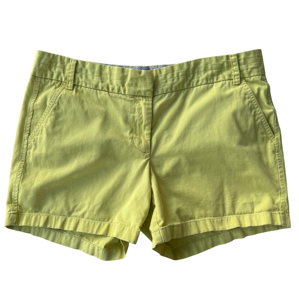 J Crew Chino Shorts Chartreuse Lime Green Preppy Coastal Summer Size 12